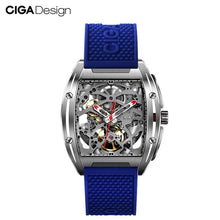 Load image into Gallery viewer, CIGA Design CIGA Watch Z Series Watch Barrel Type Double-Sided Hollow Automatic Skeleton Mechanical Men's Waterproof Watch
