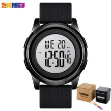 Load image into Gallery viewer, SKMEI Sport Simple Watch Men Thin Waterproof Digital Wristwatches Mens Soft PU Strap Chrono Male Watches Alarm montre homme 1502