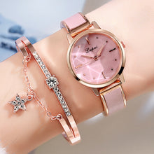 Load image into Gallery viewer, Lvpai Brand Luxury Bracelet Rose Gold Starry Sky Dial Dress Watch For Women Simple Rhinestone Business Quartz Clock Wristwatch