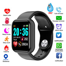 Load image into Gallery viewer, Y68 Men Women Waterproof Heart Rate Blood Pressure Monitor Bluetooth Smart Bracelet for iOS Android Fitness Tracker Smartwatch