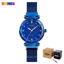Load image into Gallery viewer, SKMEI Starry Fashion Women Watches Full Stainless Steel Magnet Strap Ladies Quartz Wrist Watch Thin Elegant Montre Femme Q022