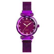 Load image into Gallery viewer, SKMEI Starry Fashion Women Watches Full Stainless Steel Magnet Strap Ladies Quartz Wrist Watch Thin Elegant Montre Femme Q022
