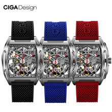 Load image into Gallery viewer, CIGA Design CIGA Watch Z Series Watch Barrel Type Double-Sided Hollow Automatic Skeleton Mechanical Men&#39;s Waterproof Watch
