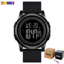 Load image into Gallery viewer, SKMEI Sport Simple Watch Men Thin Waterproof Digital Wristwatches Mens Soft PU Strap Chrono Male Watches Alarm montre homme 1502
