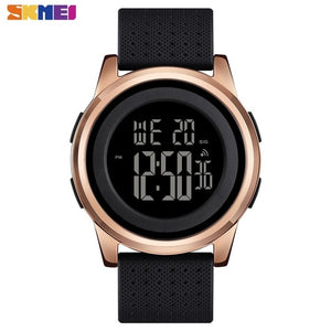 SKMEI Sport Simple Watch Men Thin Waterproof Digital Wristwatches Mens Soft PU Strap Chrono Male Watches Alarm montre homme 1502