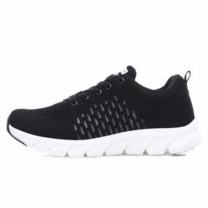 Women Sneakers Summer Mesh Breathable Light Soft Ladies Casual Shoes Solid Black White Pink Trend 3cm Platform Sneakers