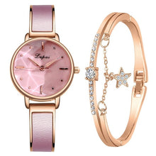 Load image into Gallery viewer, Lvpai Brand Luxury Bracelet Rose Gold Starry Sky Dial Dress Watch For Women Simple Rhinestone Business Quartz Clock Wristwatch
