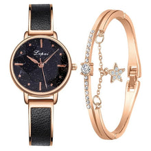 Load image into Gallery viewer, Lvpai Brand Luxury Bracelet Rose Gold Starry Sky Dial Dress Watch For Women Simple Rhinestone Business Quartz Clock Wristwatch
