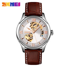 Load image into Gallery viewer, SKMEI Mens Mechanical Watches Elegant Automatic Watch Men Hollow Dial Genuine Leather Male Hour Waterproof Montre Homme 9223
