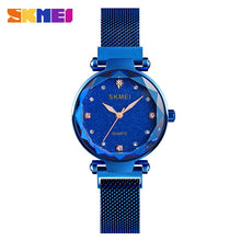 Load image into Gallery viewer, SKMEI Starry Fashion Women Watches Full Stainless Steel Magnet Strap Ladies Quartz Wrist Watch Thin Elegant Montre Femme Q022
