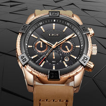 Load image into Gallery viewer, 2020 Fashion Creative Watch Men Leather Big Dial Mens Watches Top Brand Luxury Male Waterproof Sport Clock Relogio Masculino+Box
