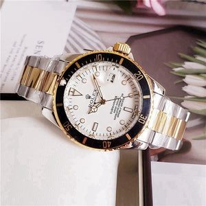 rolex- Fashion Brand Automatic Mechanical Watches Men's Waterproof Skeleton Wrist Watch With women men Leather strap 125