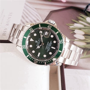 rolex- Fashion Brand Automatic Mechanical Watches Men's Waterproof Skeleton Wrist Watch With women men Leather strap 125