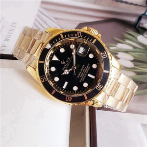 rolex- Fashion Brand Automatic Mechanical Watches Men's Waterproof Skeleton Wrist Watch With women men Leather strap 125