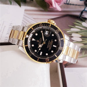 rolex- Fashion Brand Automatic Mechanical Watches Men's Waterproof Skeleton Wrist Watch With women men Leather strap 125